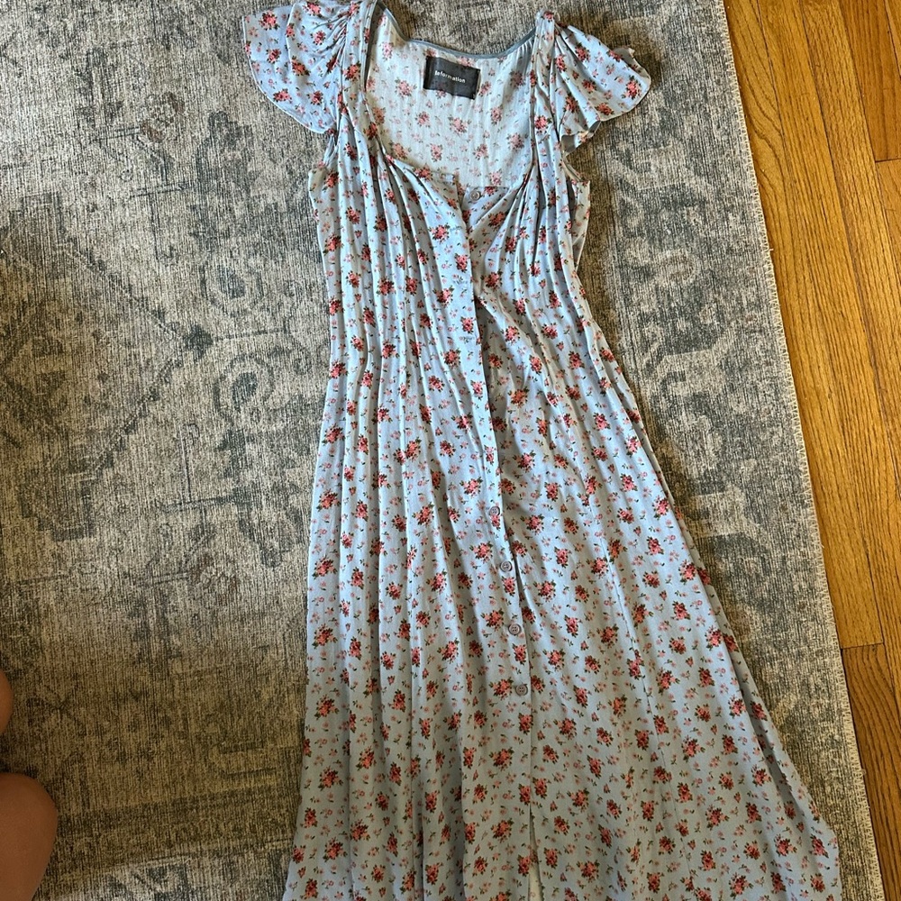Reformation Light Blue Floral Midi Dress
